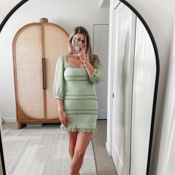 Capulet Revolve Siobhan Smocked Plaid Mini Dress GUC M - Picture 16 of 16